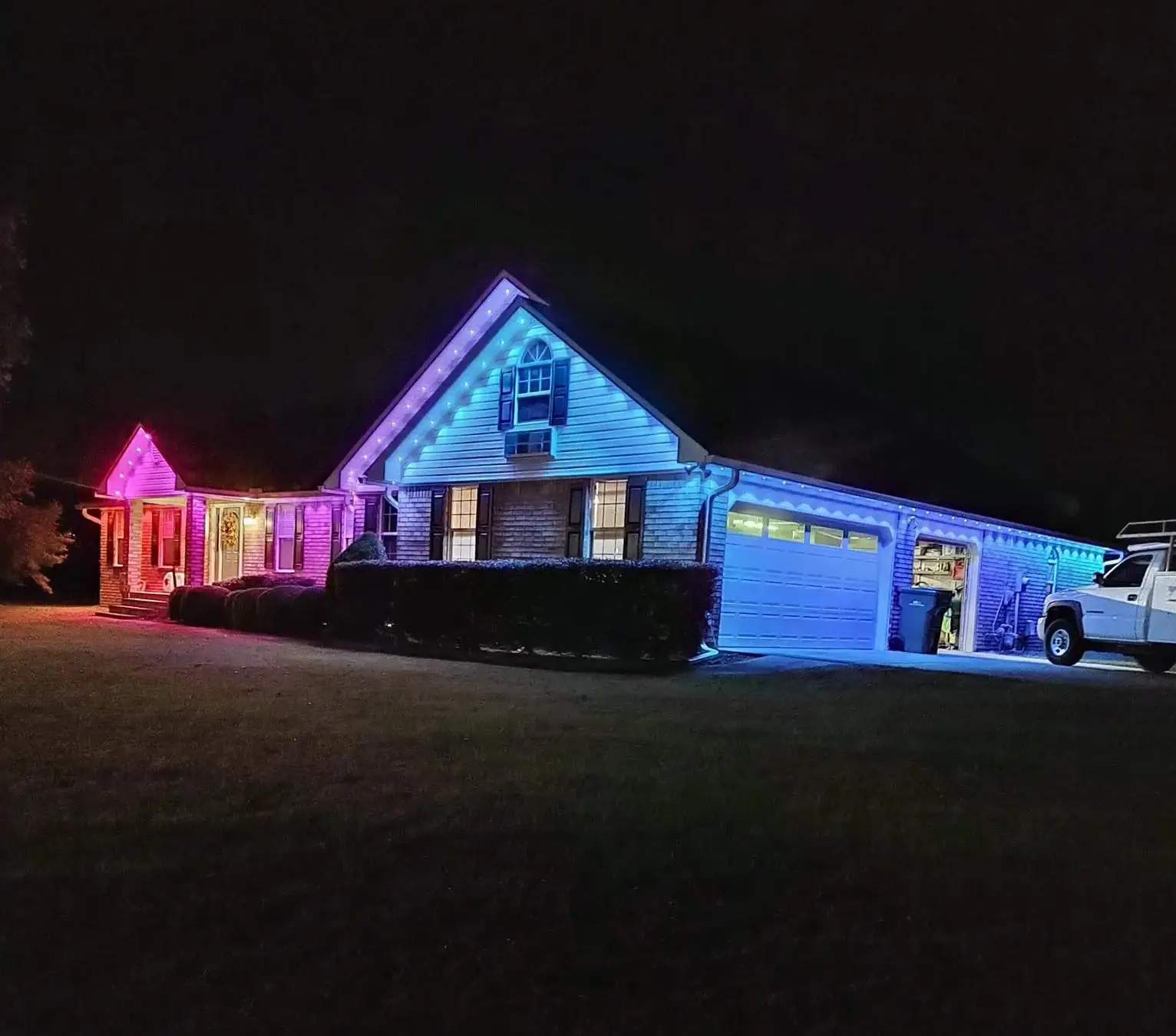 Christmas light installation 9
