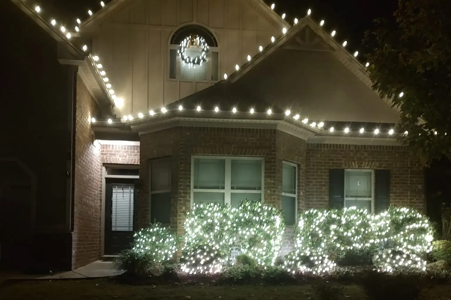 Christmas light installation 4