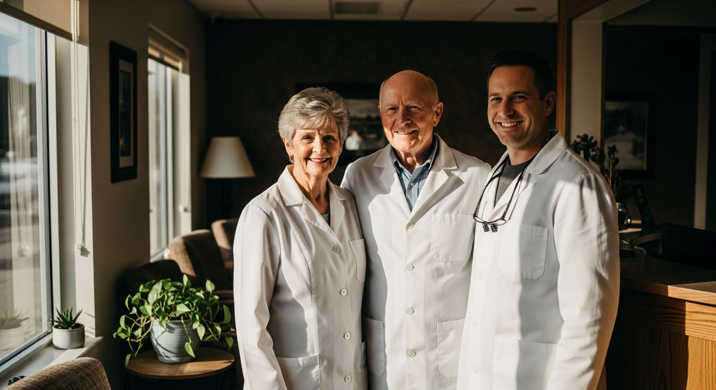 Drs. Scott, Julie and Greg Daniels at Eldridge Family Dentistry