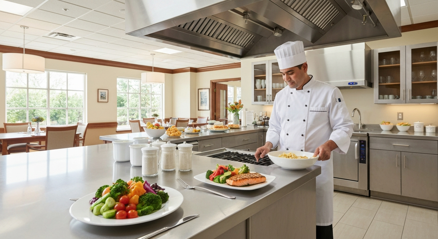 High-end assisted living dining facility