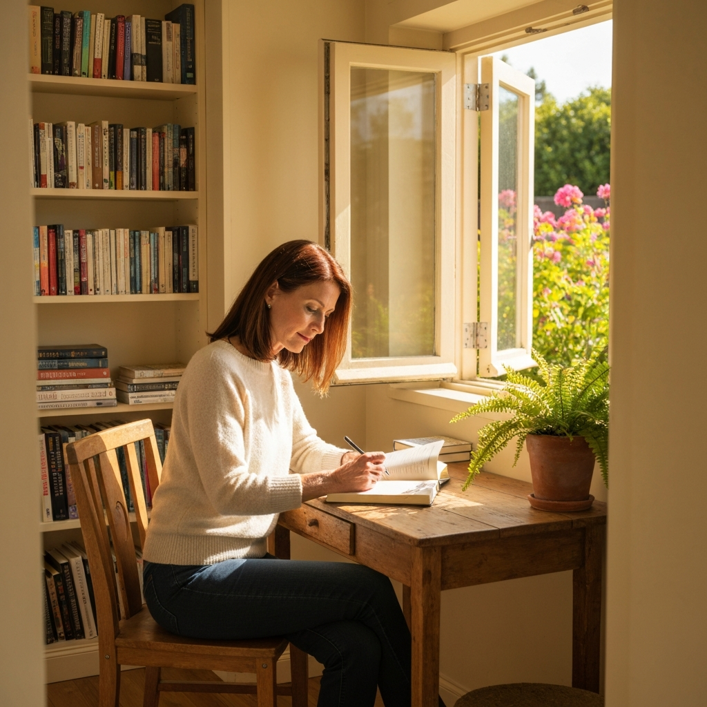 Thoughtful woman journaling understanding disordered eating patterns