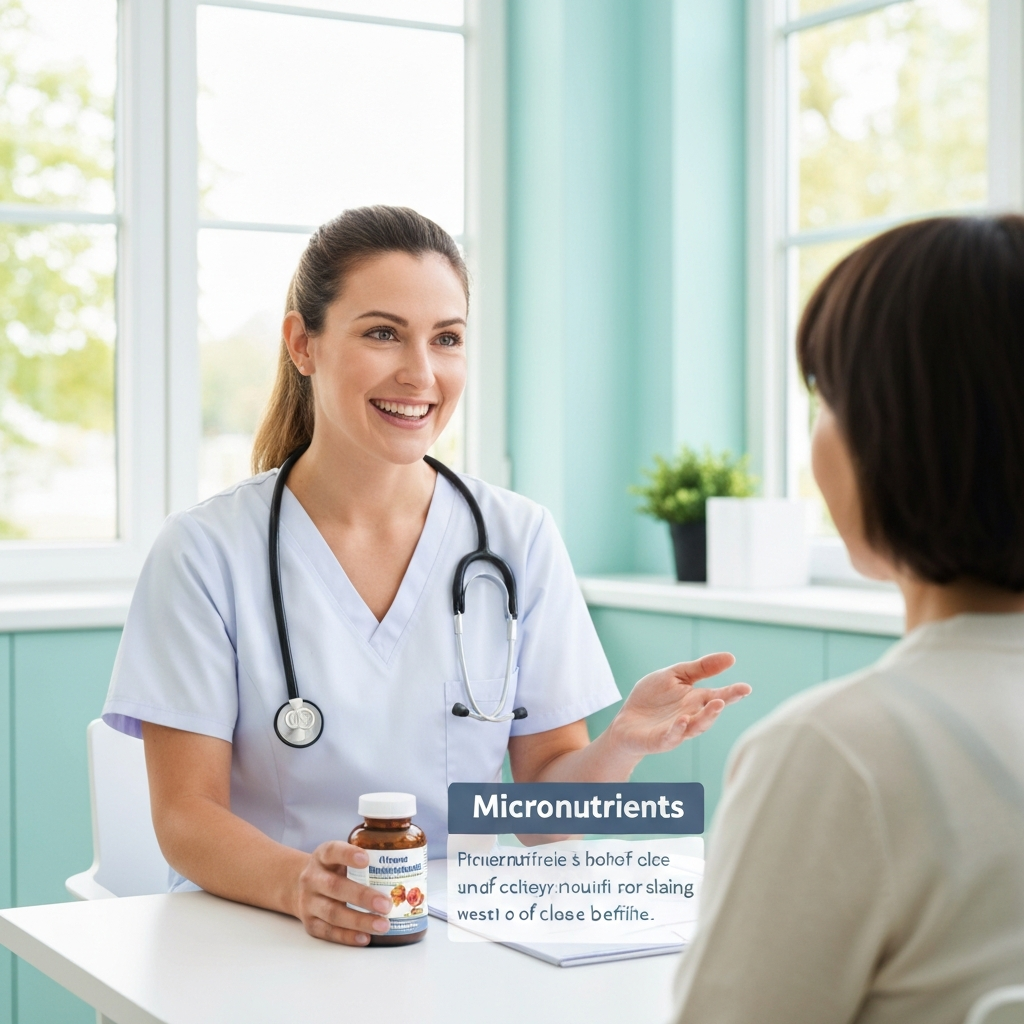 Dietitian explaining supplement benefits