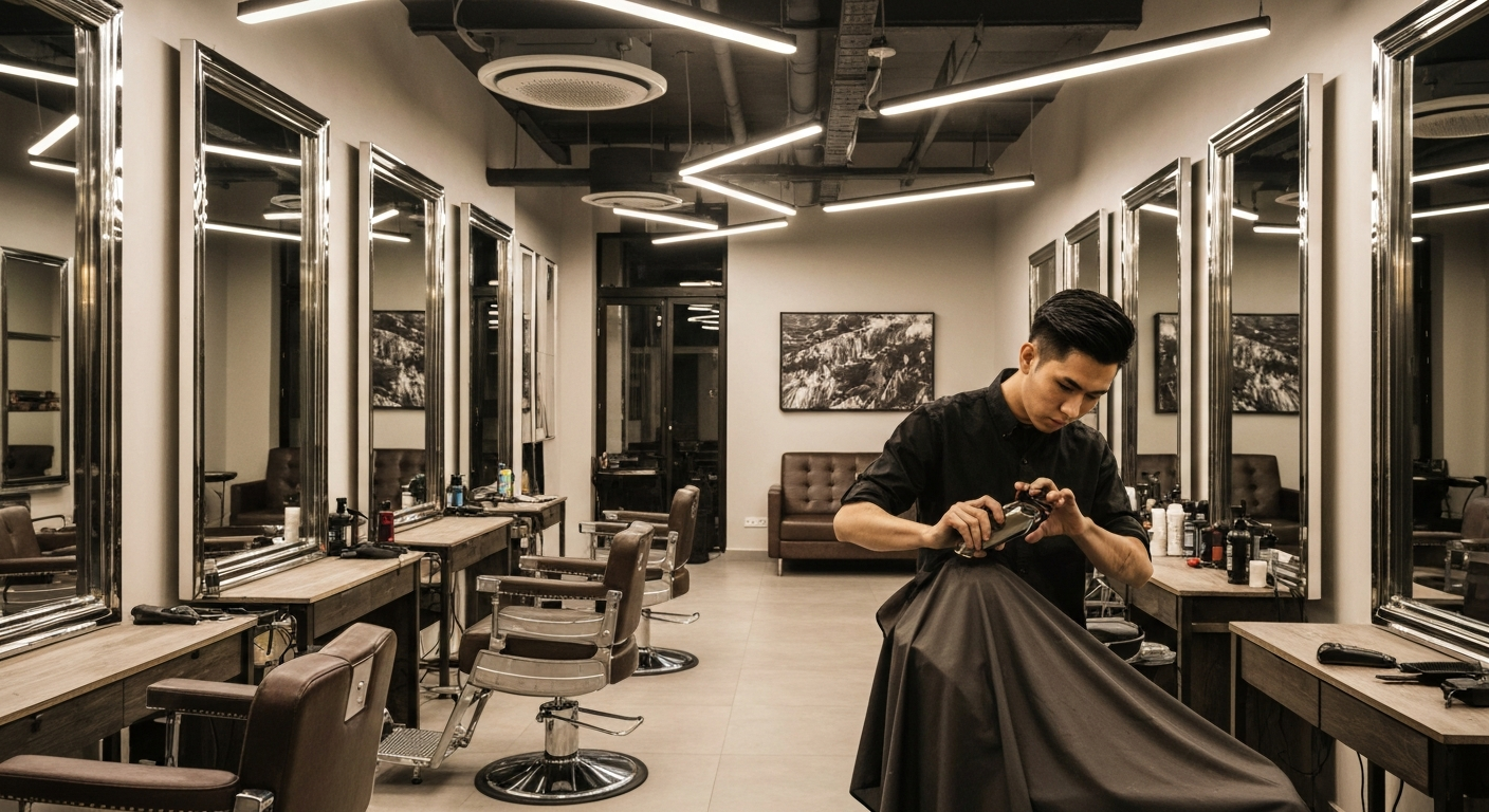 Modern barbershop interior