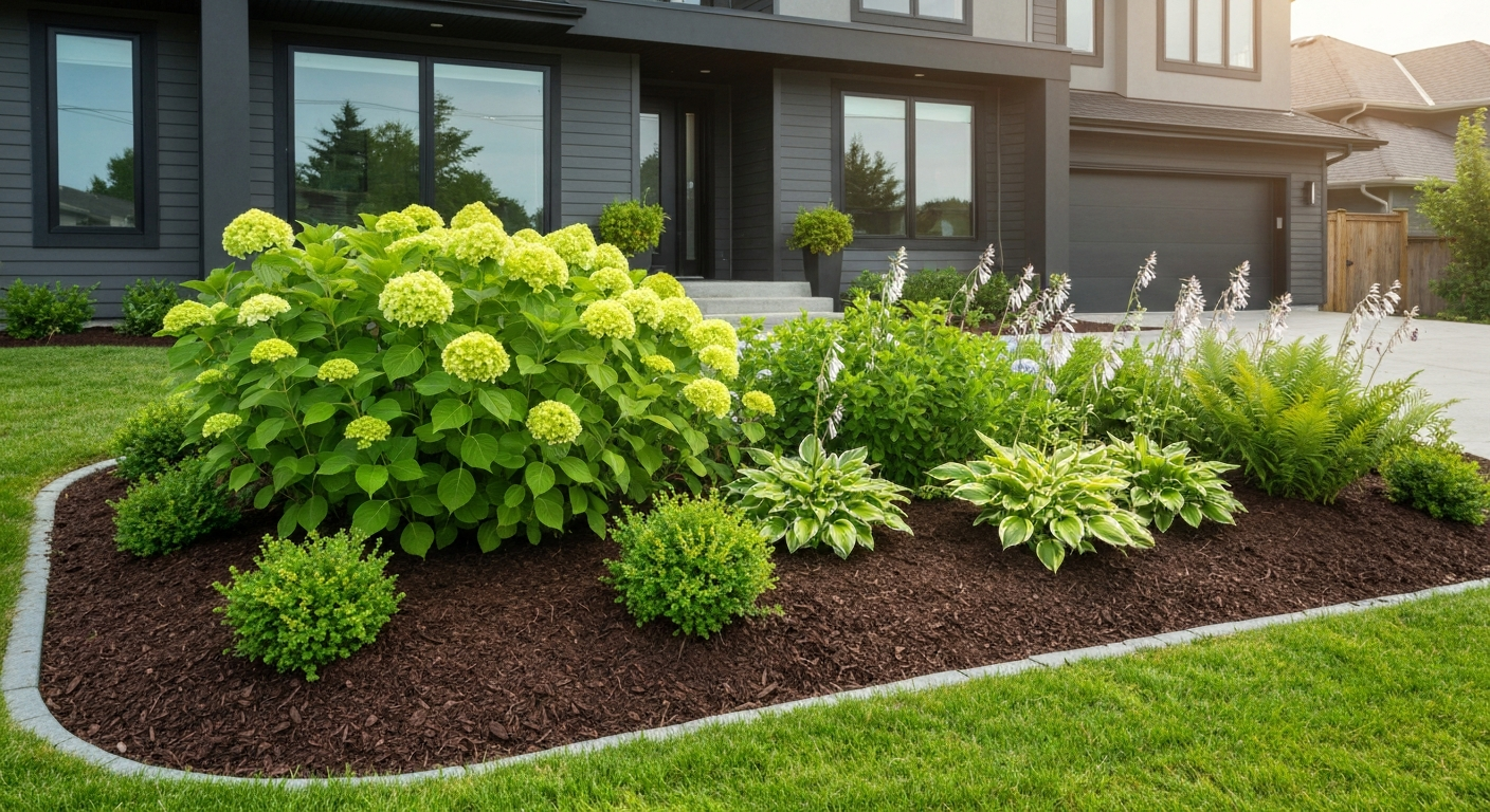 Fresh mulch installation for a Glenside property