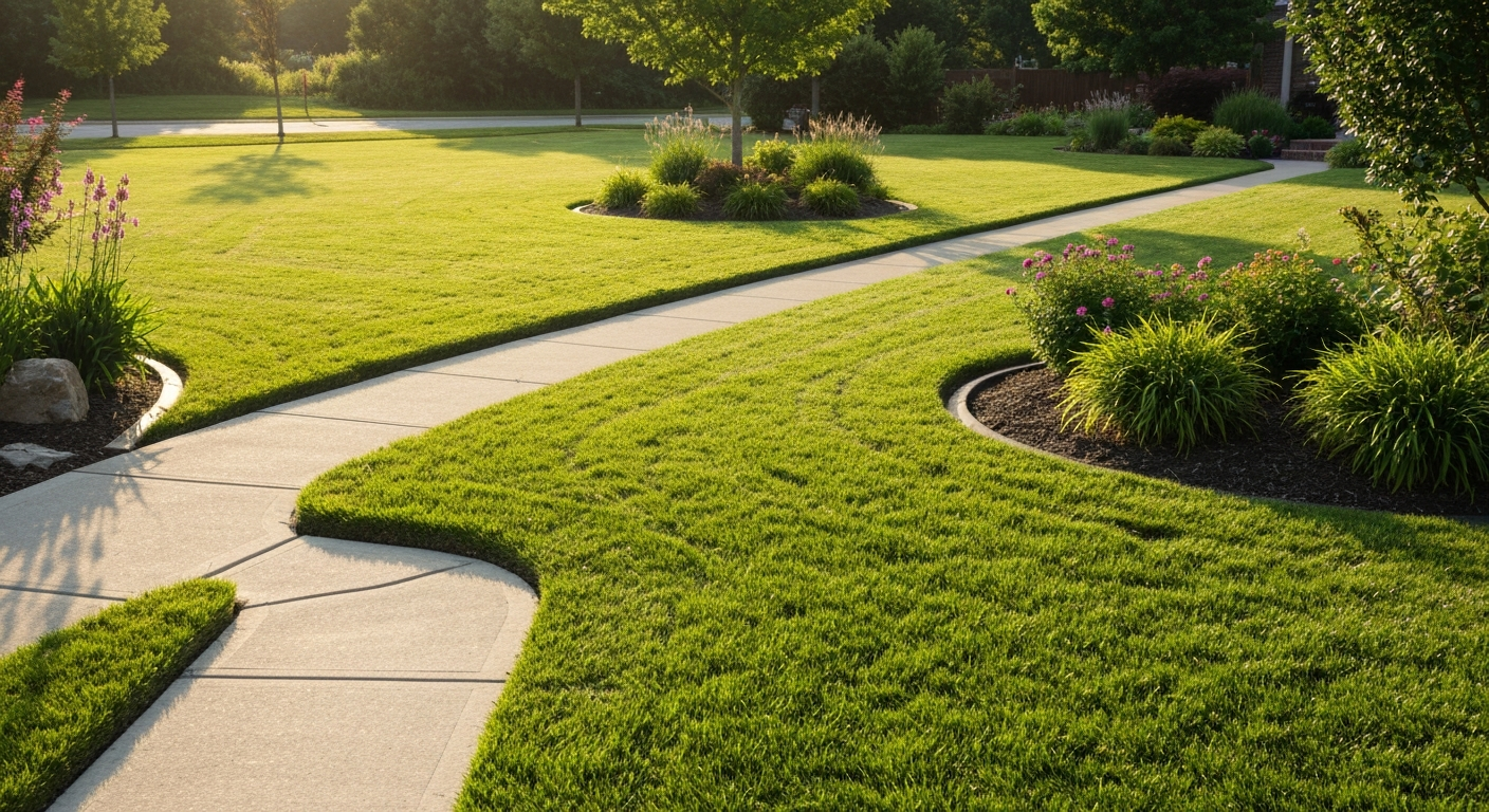 Professional lawn edging in Glenside