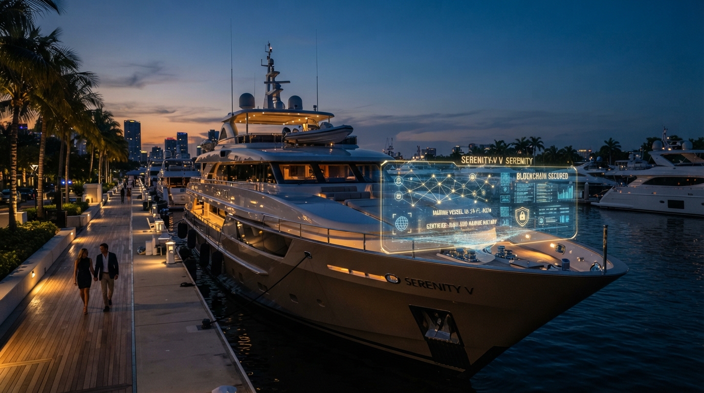 Luxury boat notarization on Florida dock