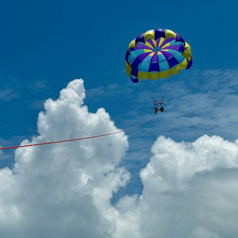 Parasailing above the clouds in Key West