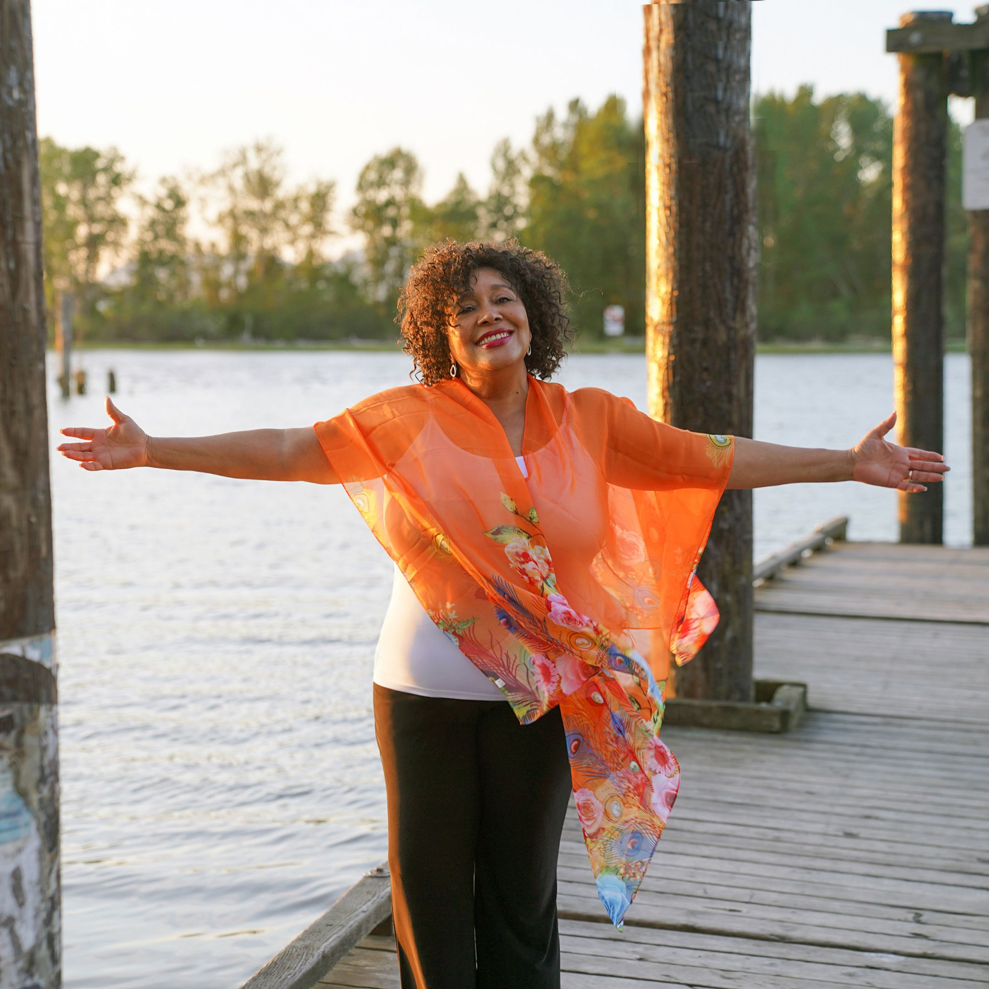 Sandra by the water