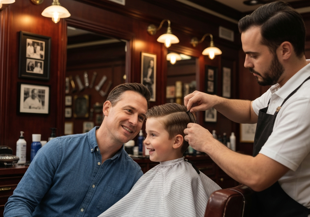 Father and son haircut — Ace Of Fadez