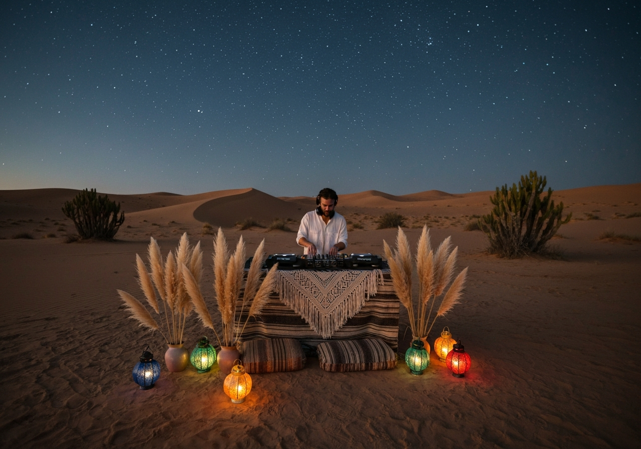 Boho DJ Setup