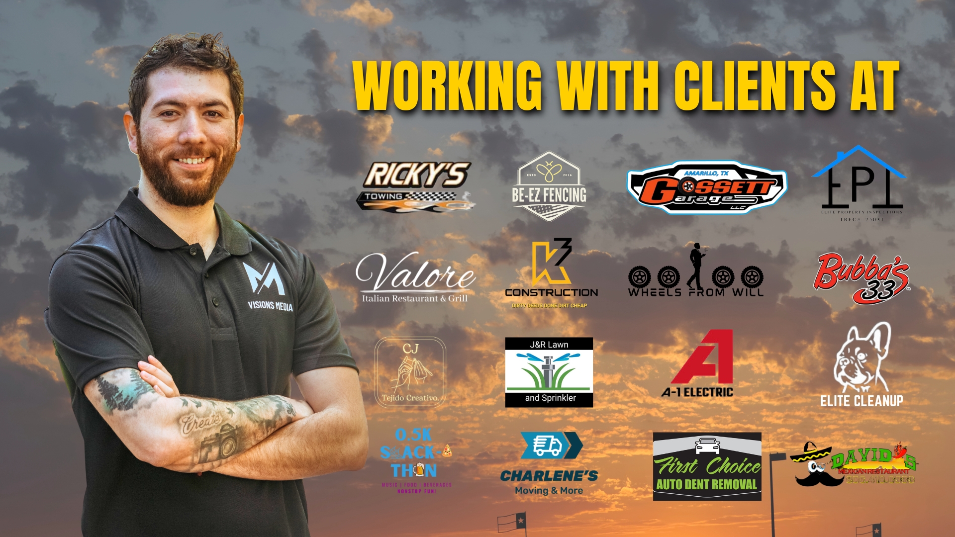 Jose Morales of Visions Media working with local client businesses across the Texas Panhandle