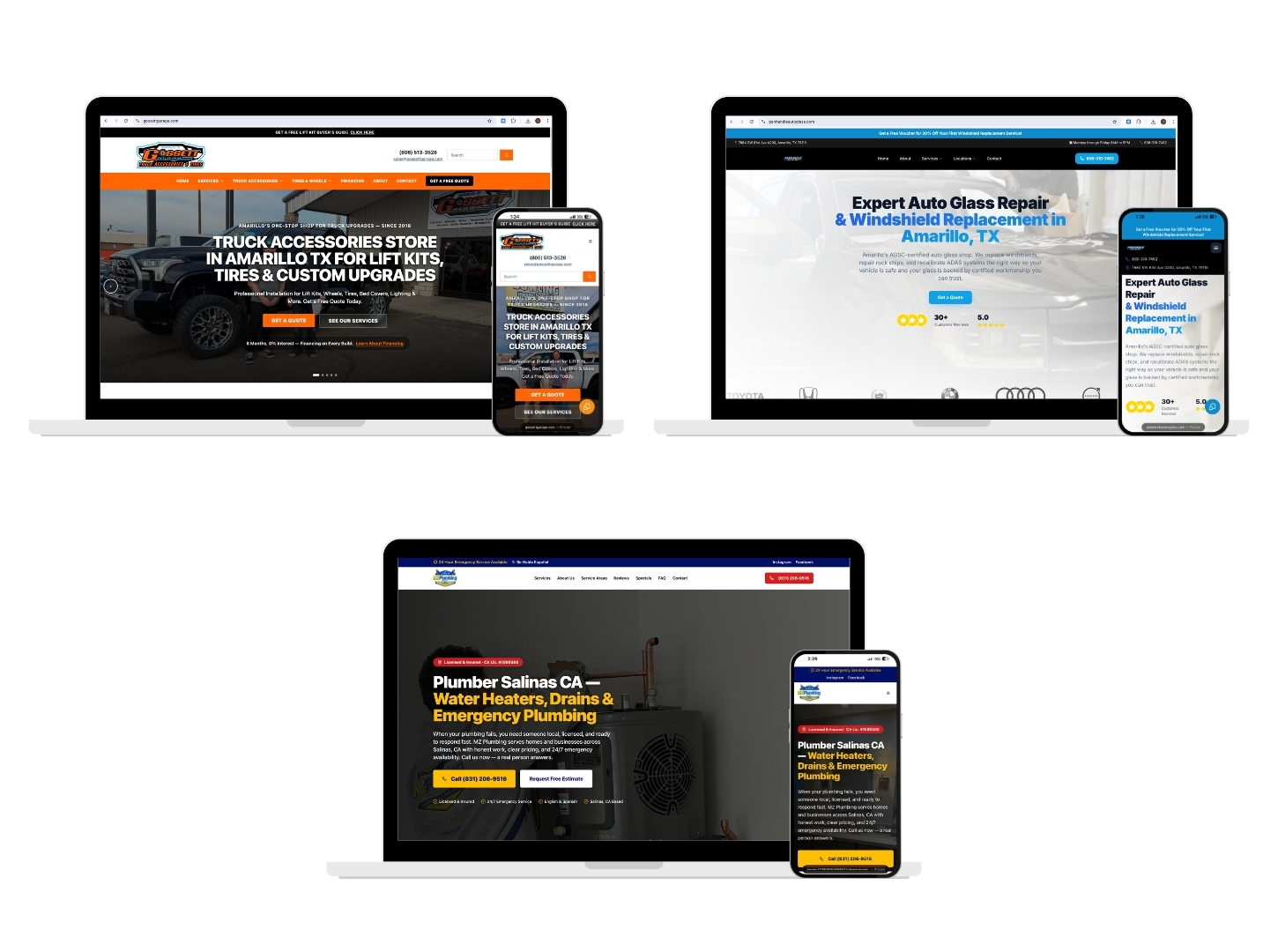 Web Design Client Work Examples - Visions Media