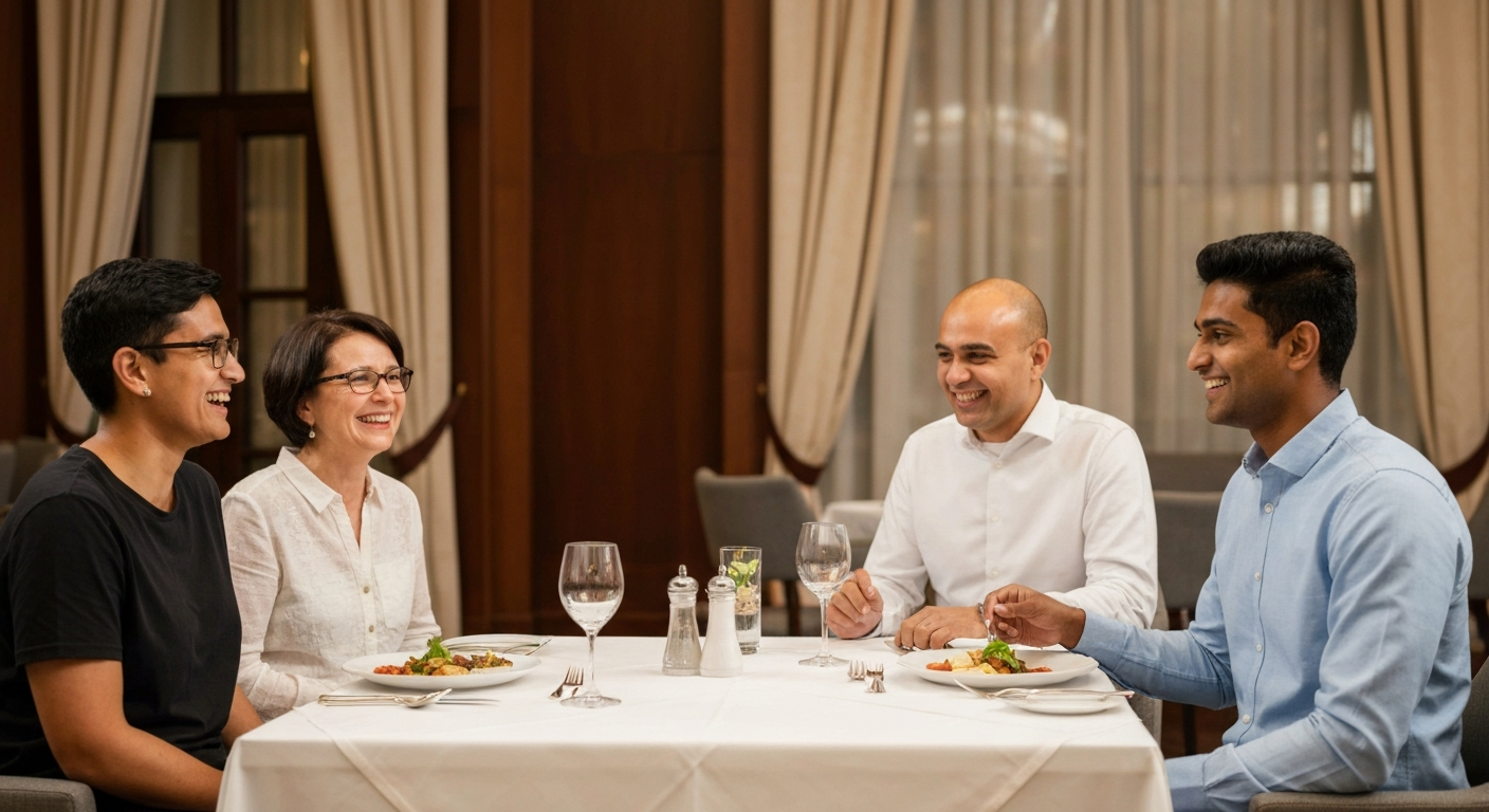 Guests enjoying a reserved table