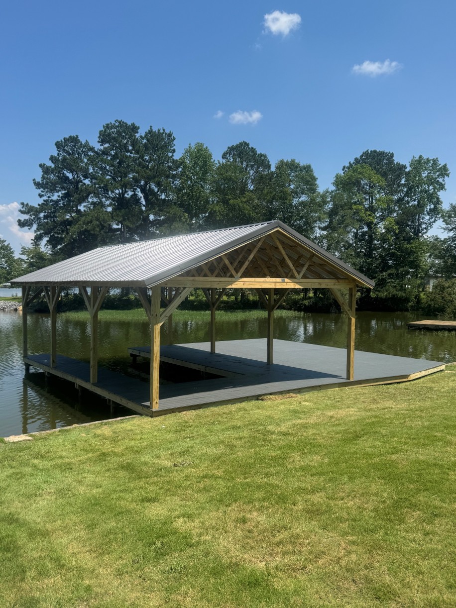 Custom lake dock and pavilion construction Cartersville GA — Marshall's Handyman Service