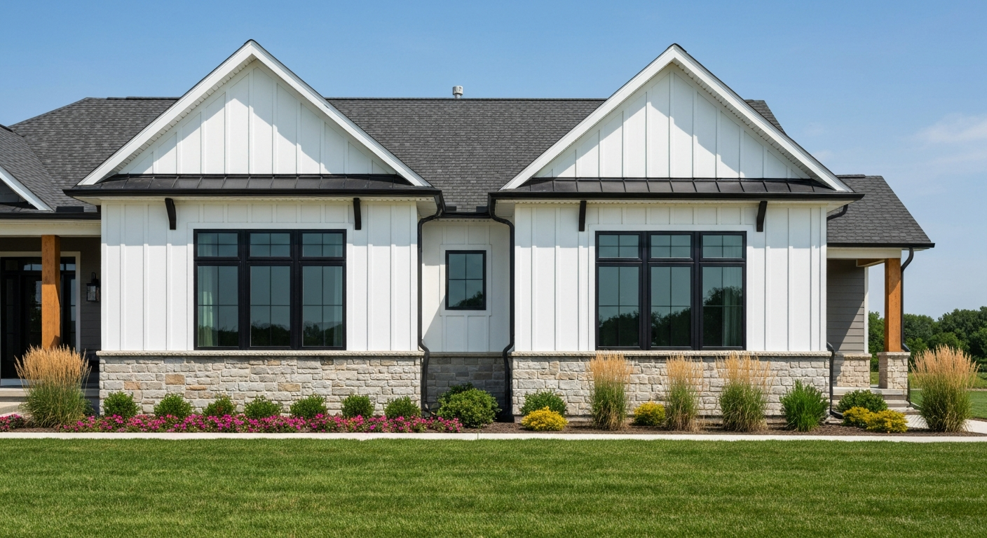 Mixed Materials & Bold Accents: Modern Exterior Design