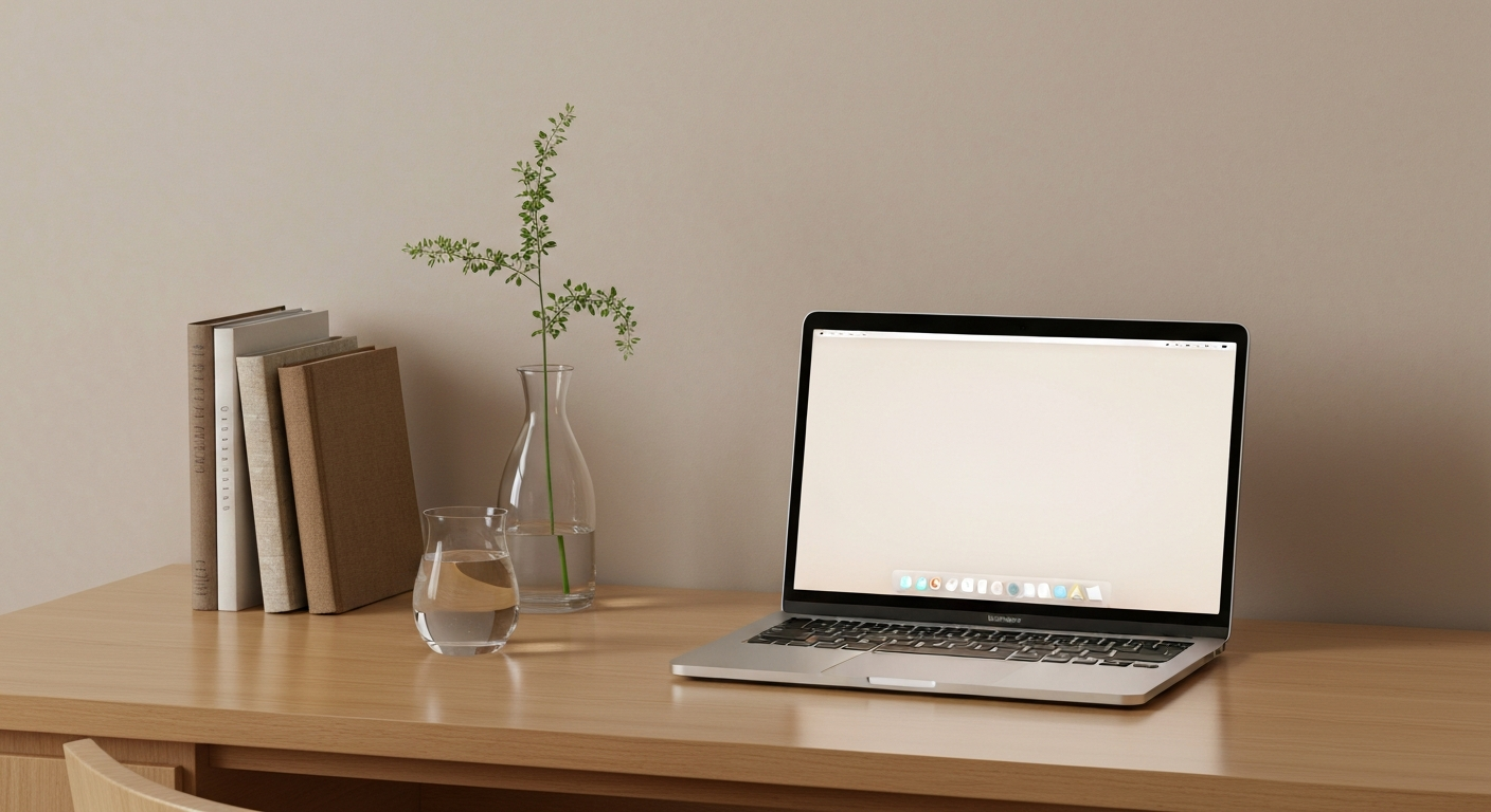 Minimalist desk setting