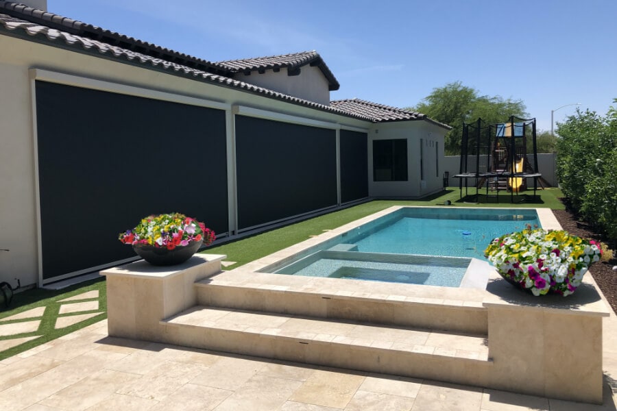 Beautiful patio with automated screens
