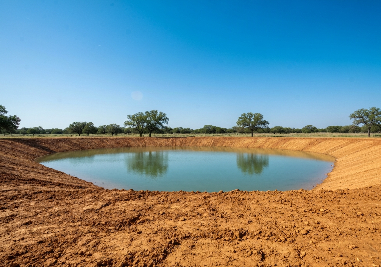 Stock tank for cattle in Wilson County, 1 acre surface