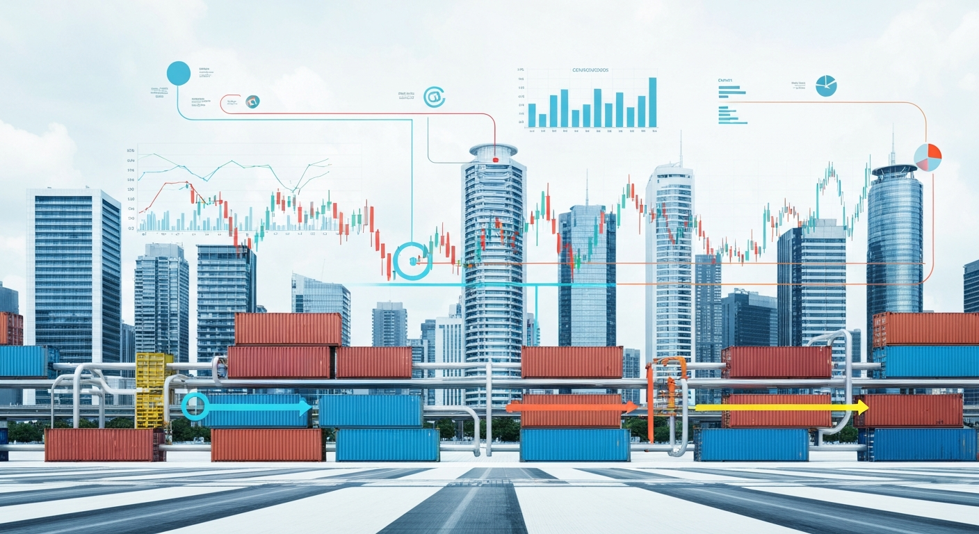 Abstract conceptual image of logistics and supply chain strategy