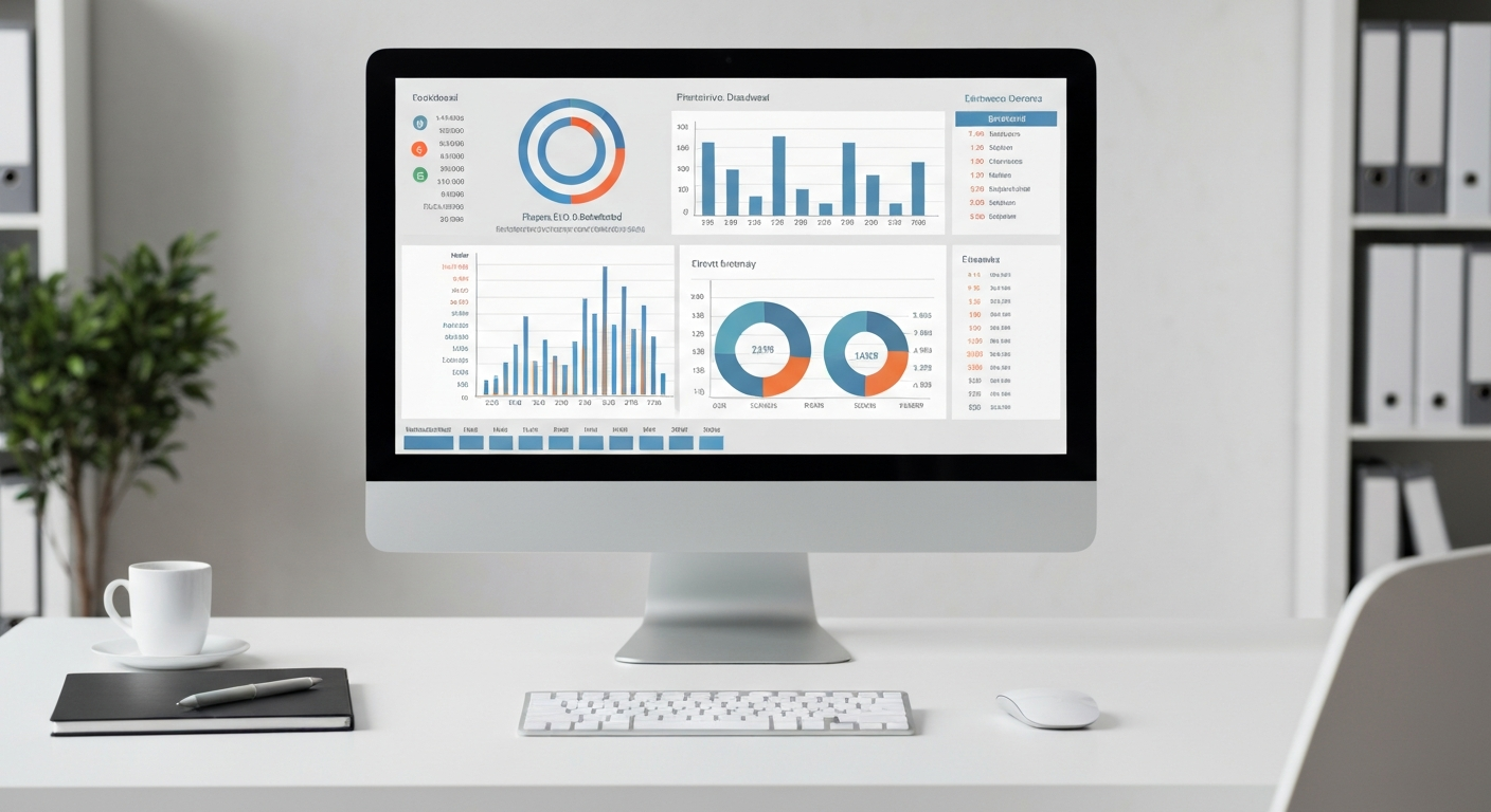Modern financial dashboard showing KPIs and metrics