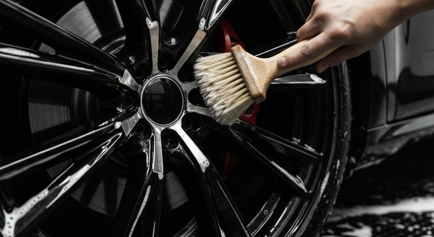 Premium exterior hand wash and snow foam bath for a luxury vehicle
