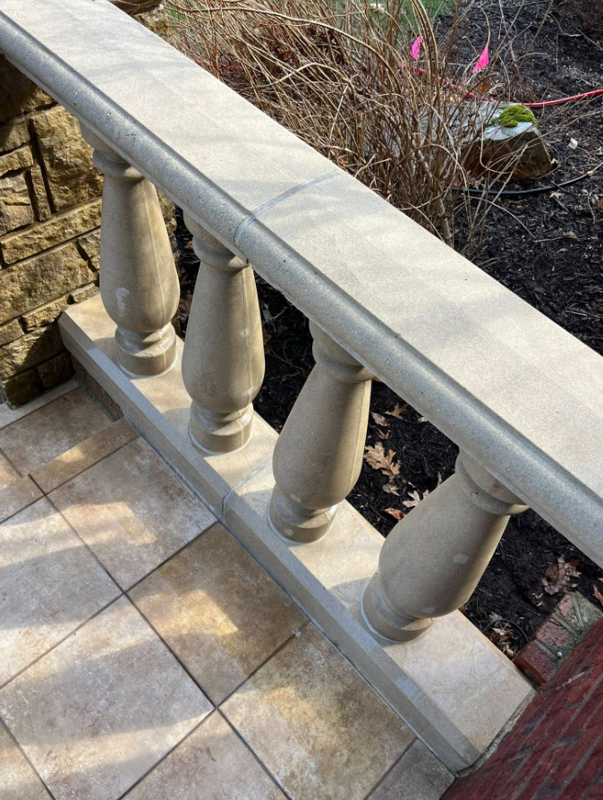 Clean balustrade after pressure washing