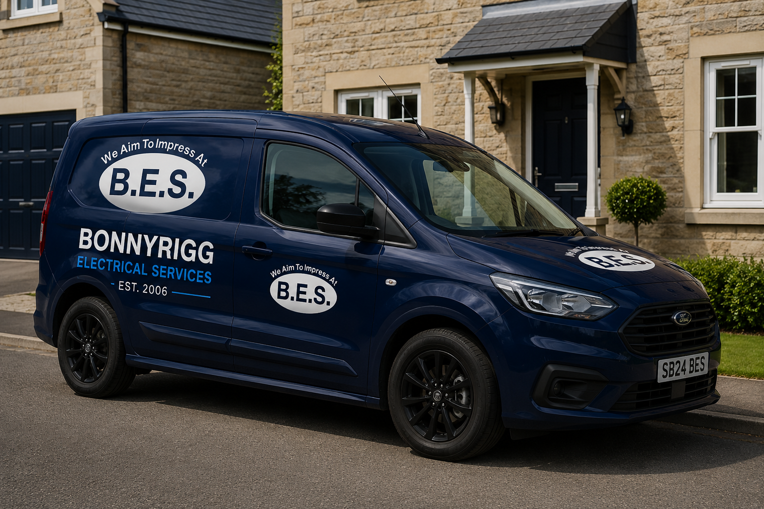 Bonnyrigg Electrical Services van with logo
