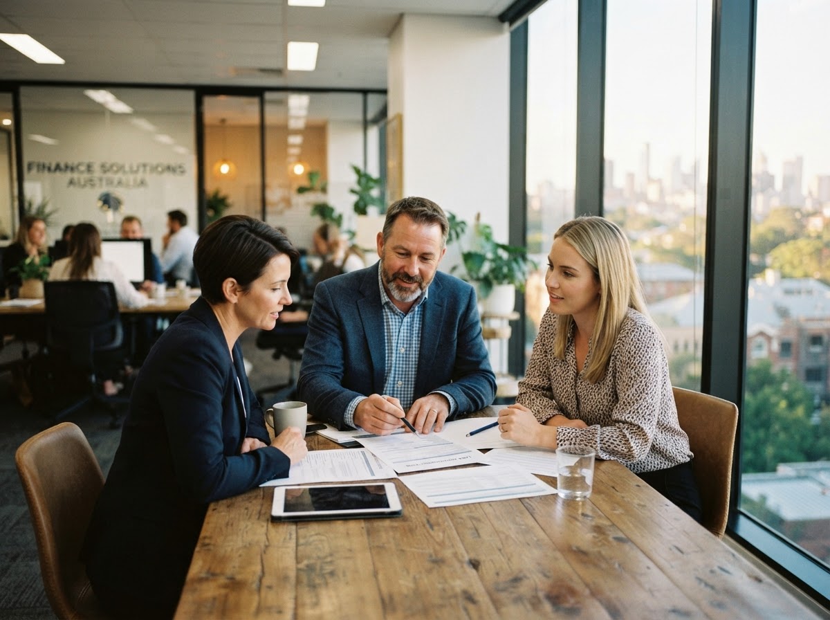 Gateway Finance brokers meeting with a client in their office