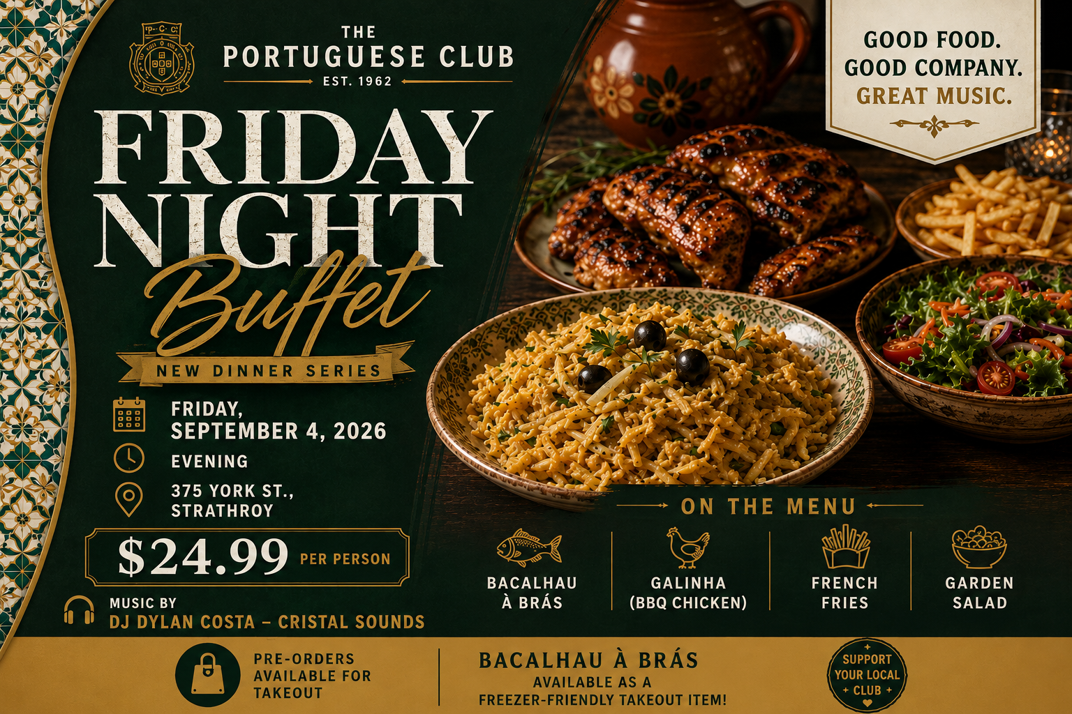 Friday Night Buffet at The Portuguese Club