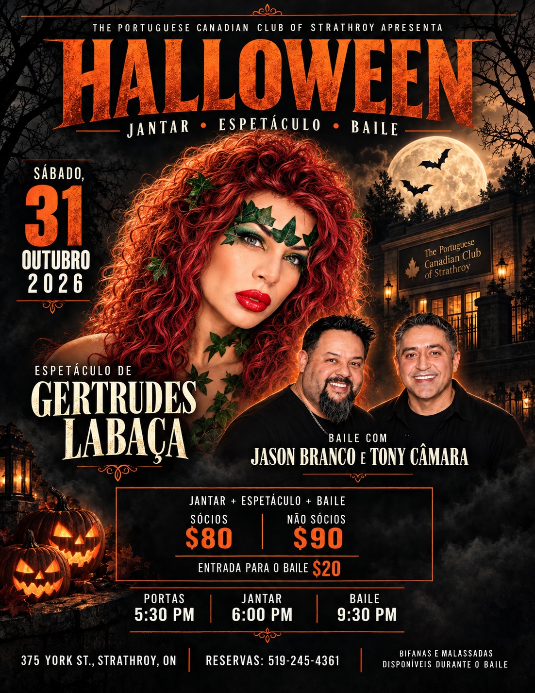 Gertrudes Labaça's Halloween: Jantar, Espetáculo, e Baile