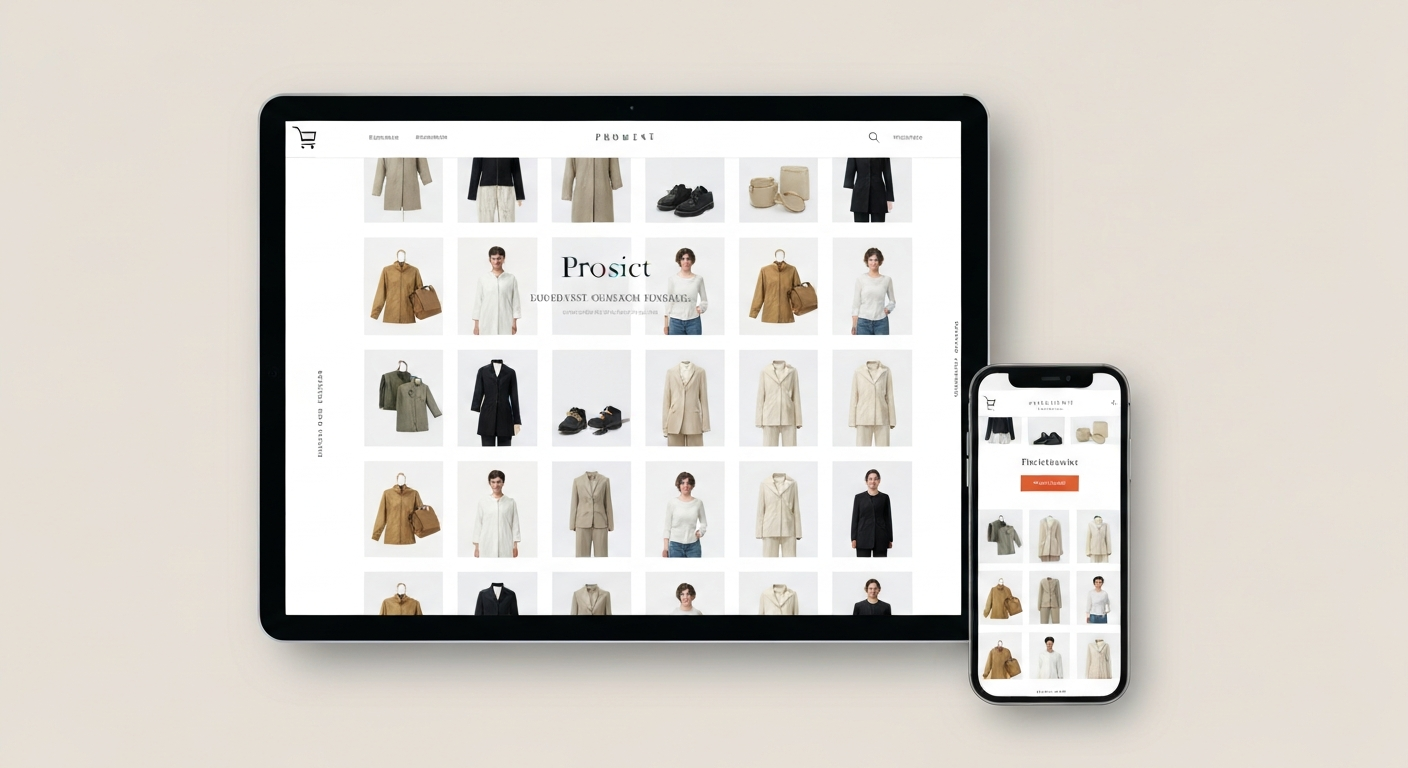 E-commerce website mockup