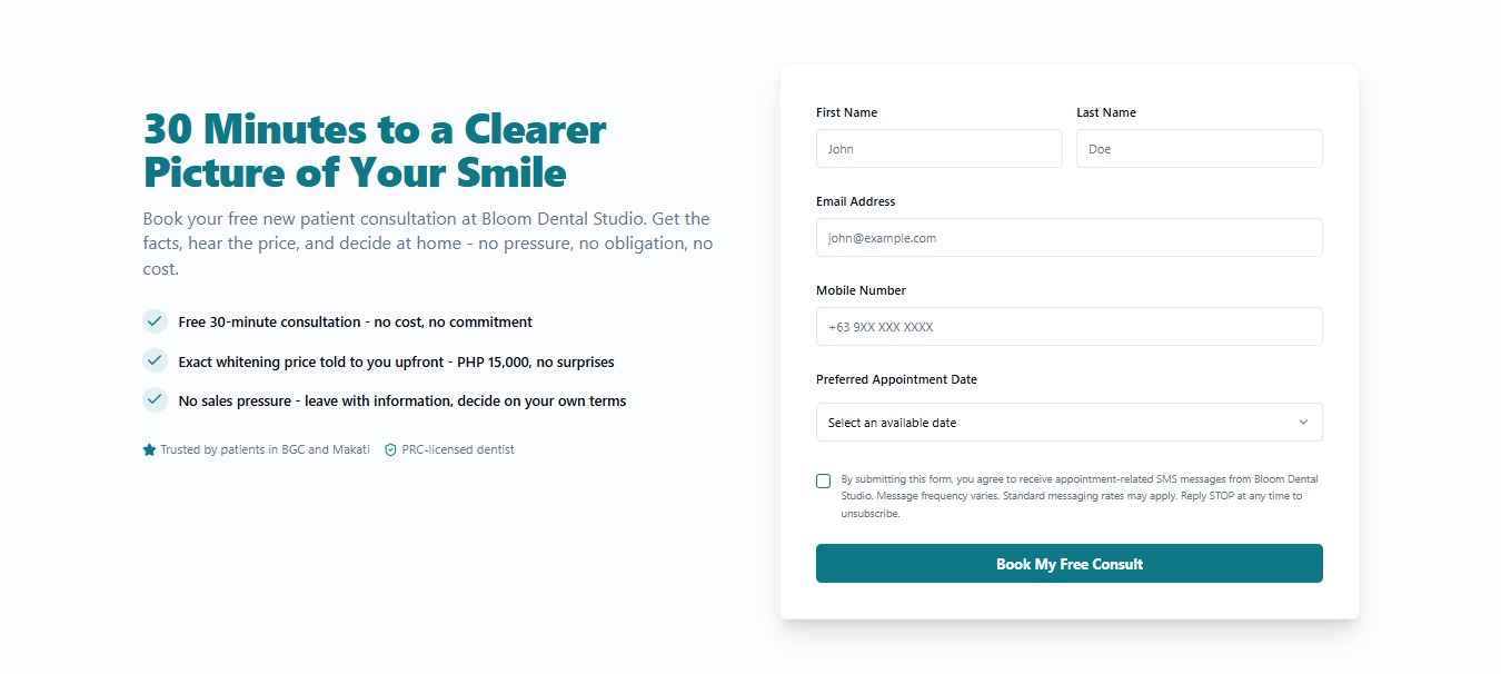 Booking/Appointment Form