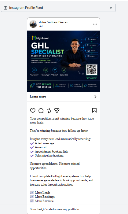 Instagram Profile Feed Ad