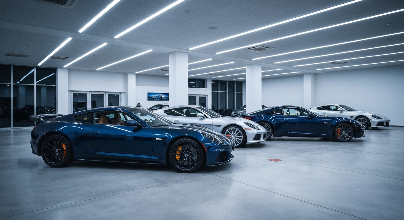 Luxury dealership showroom