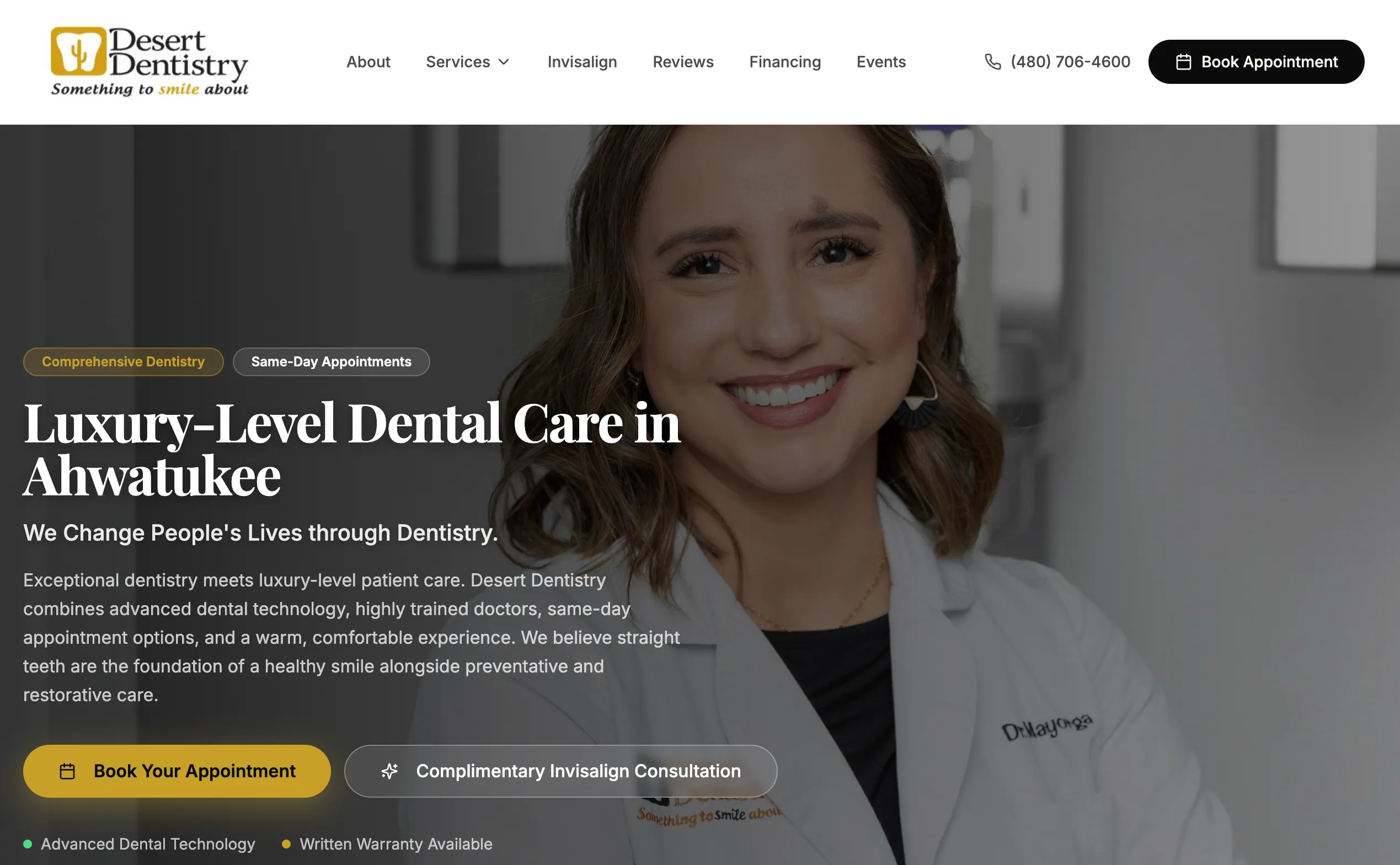 Desert Dentistry Website Preview