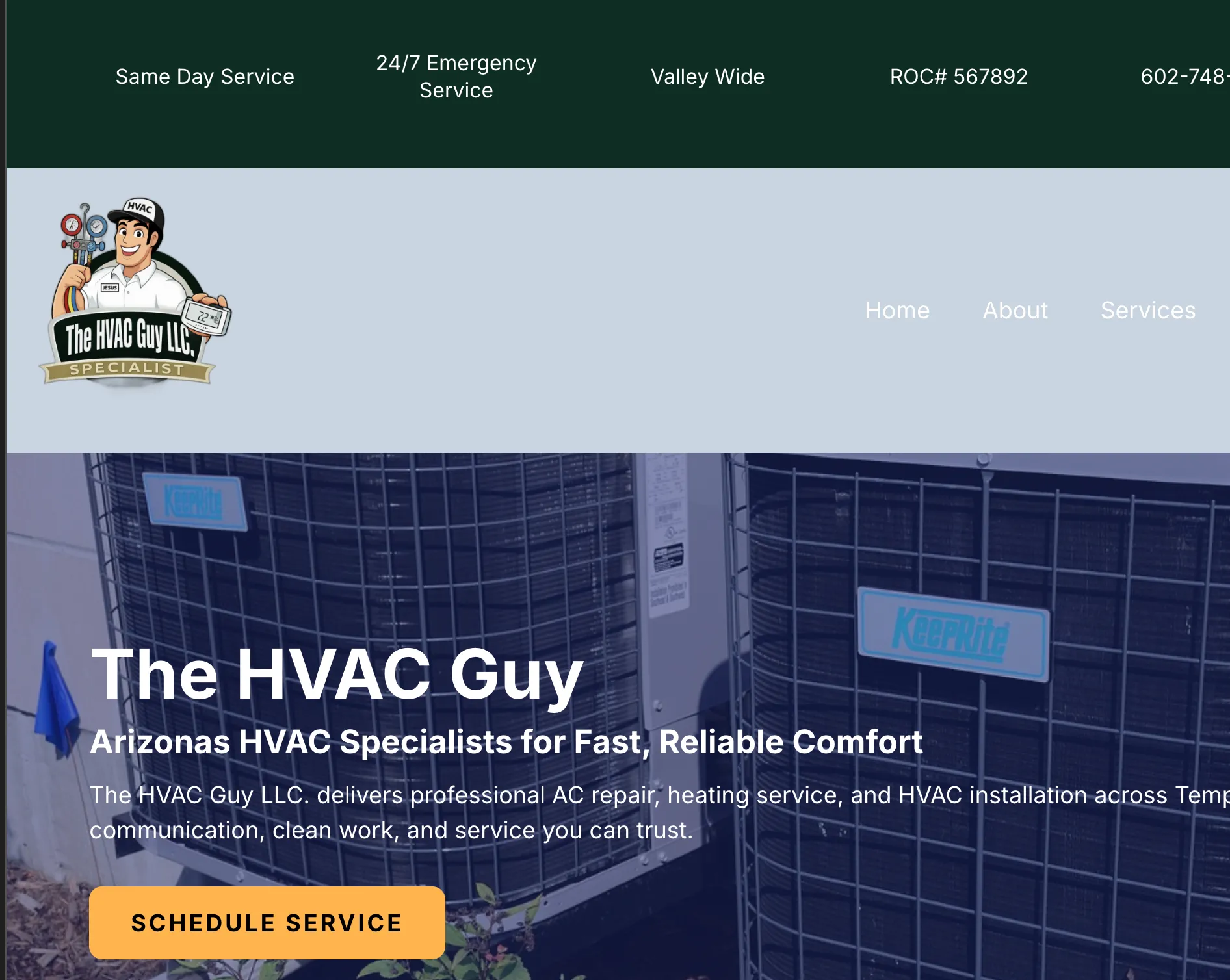 AZ HVAC Guy Website Preview