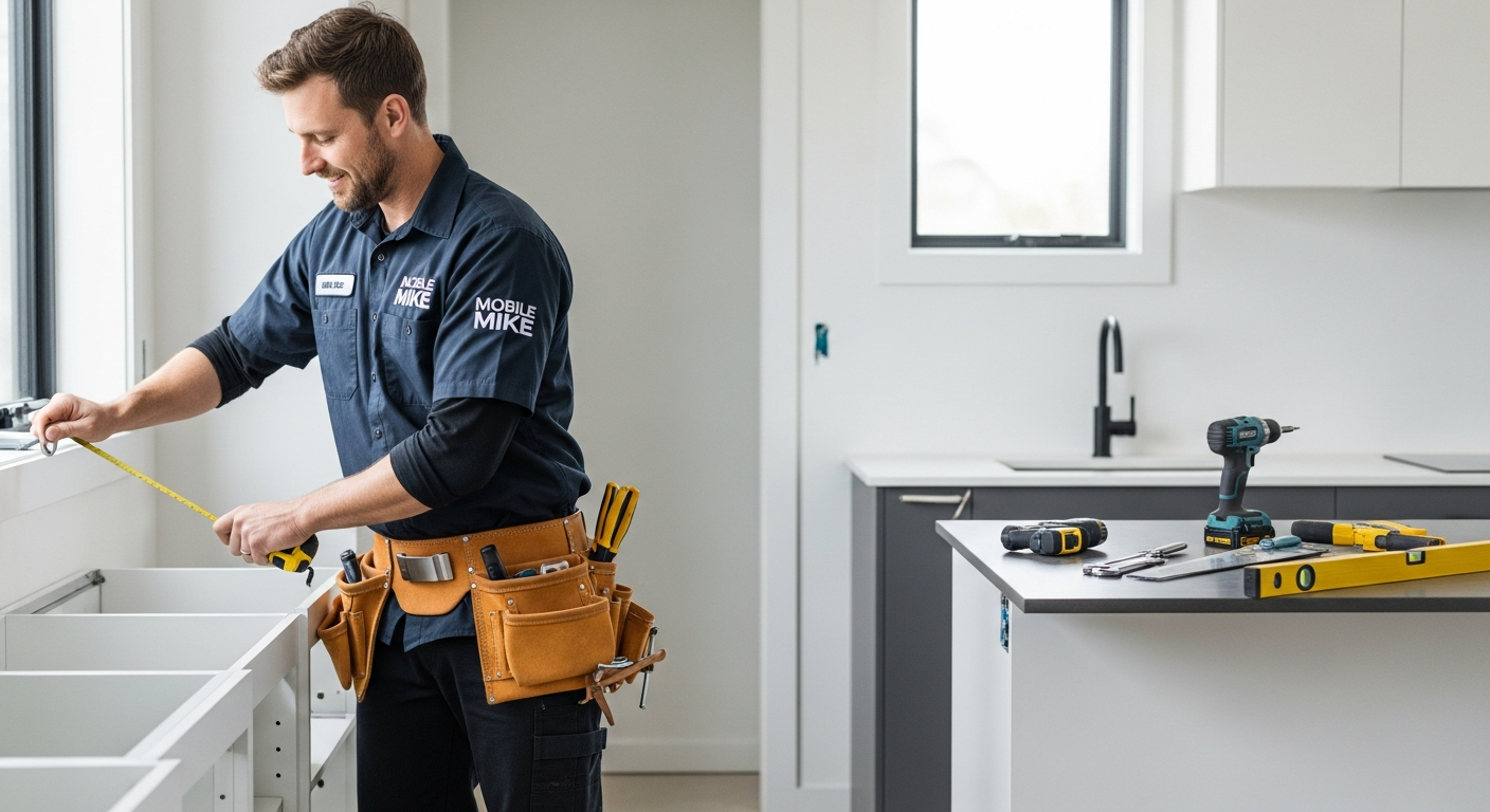 Professional handyman working on a home renovation