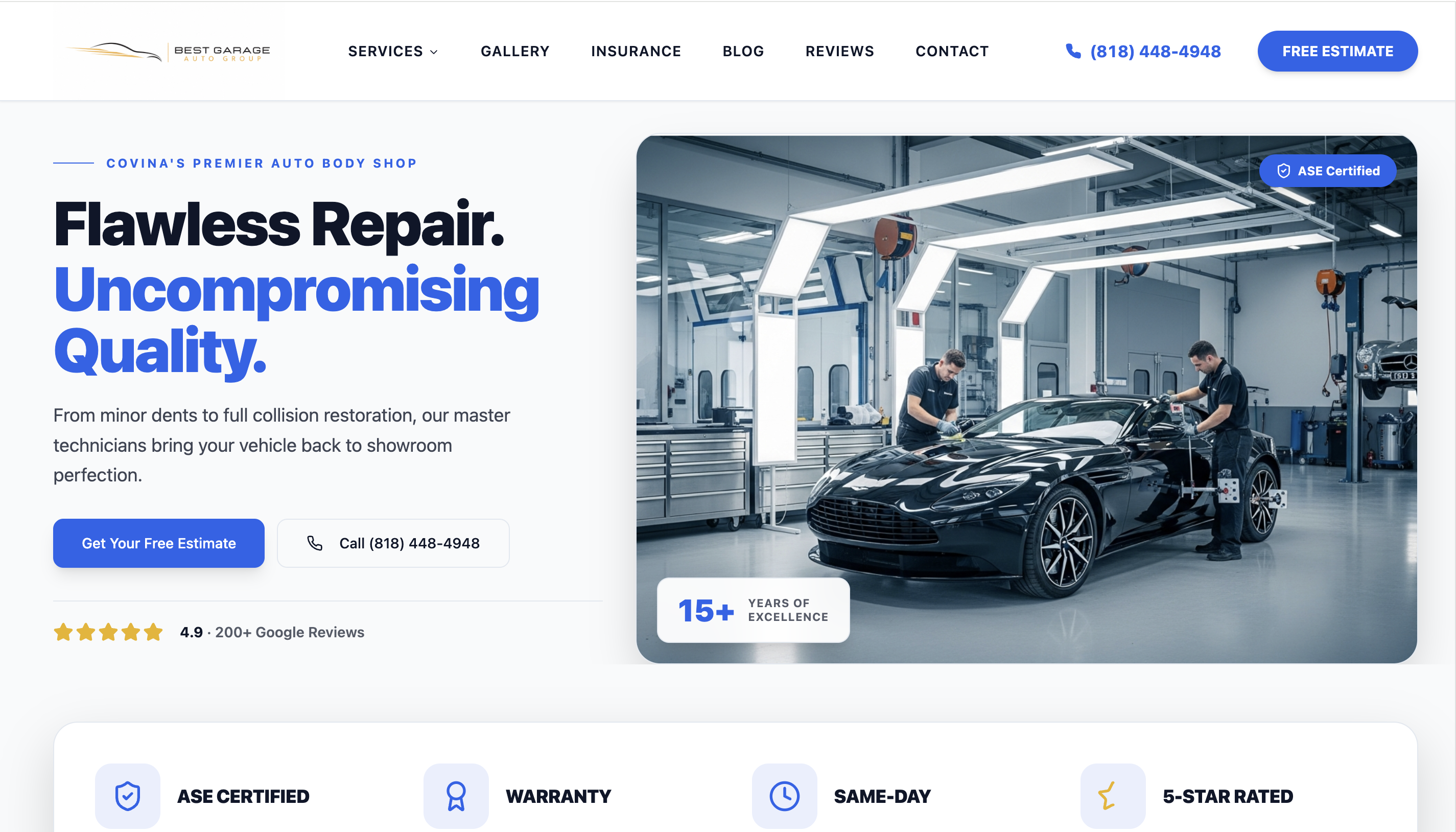 Best Auto Garage Group — Auto Repair Website