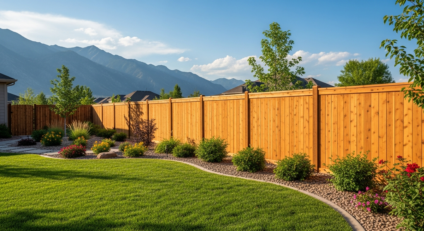 Professional cedar privacy fence installation