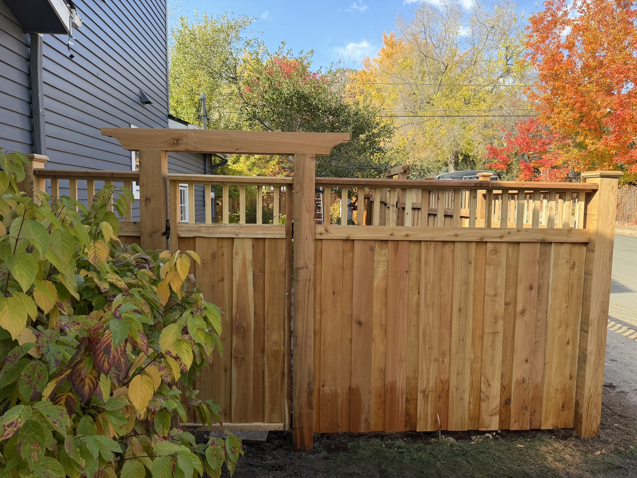 Cedar Fence with Arbor