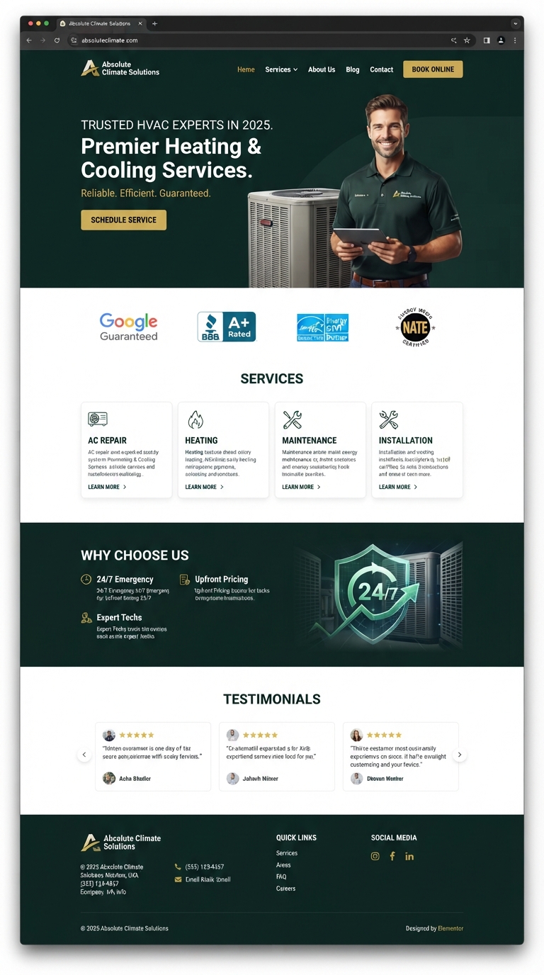 Summit HVAC Co. website redesign before and after — after