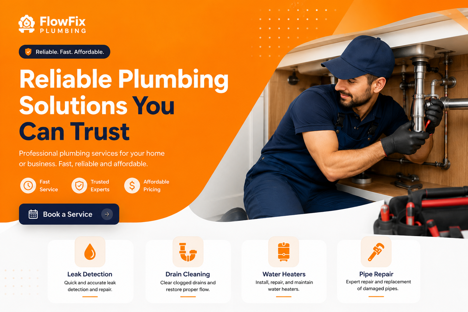 FlowFix Plumbing — Plumbing & Home Services case study by Zeeshan
