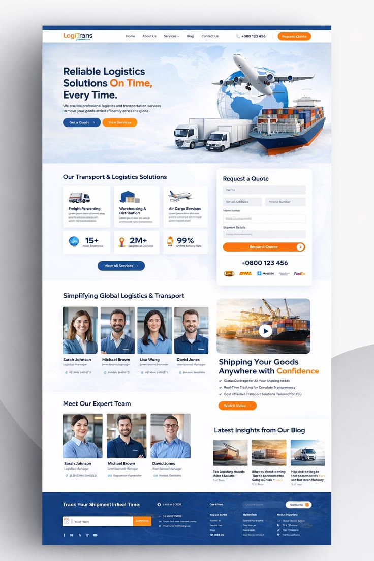 LogiTrans website redesign before and after — after