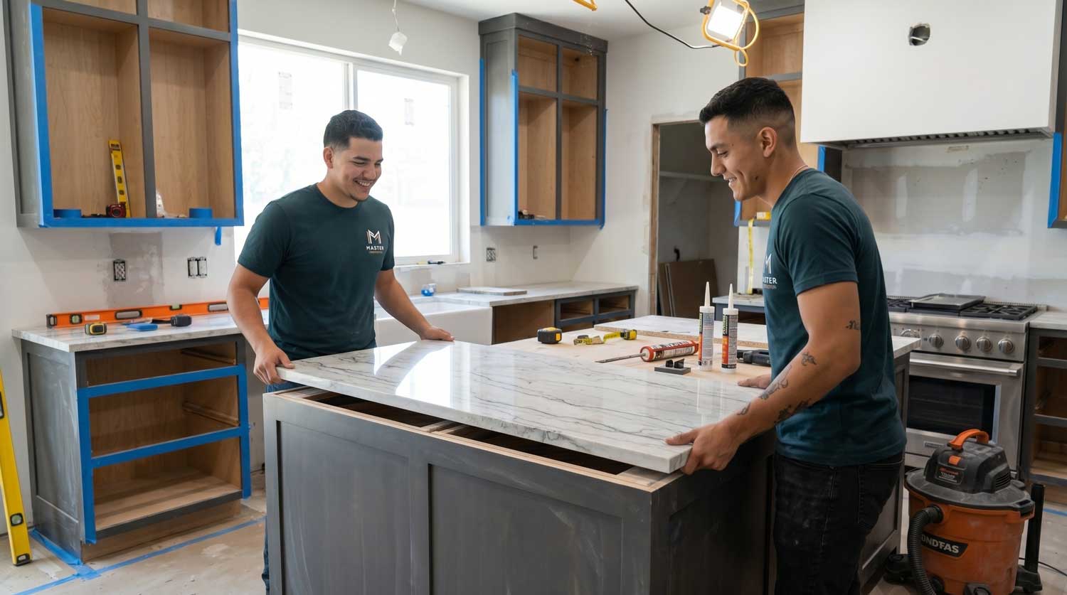 Quartz countertops in Lake Charles kitchen