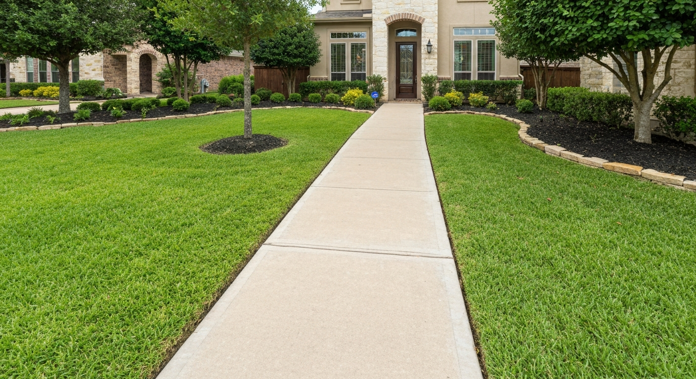 Recent Concrete Sidewalk Walkway