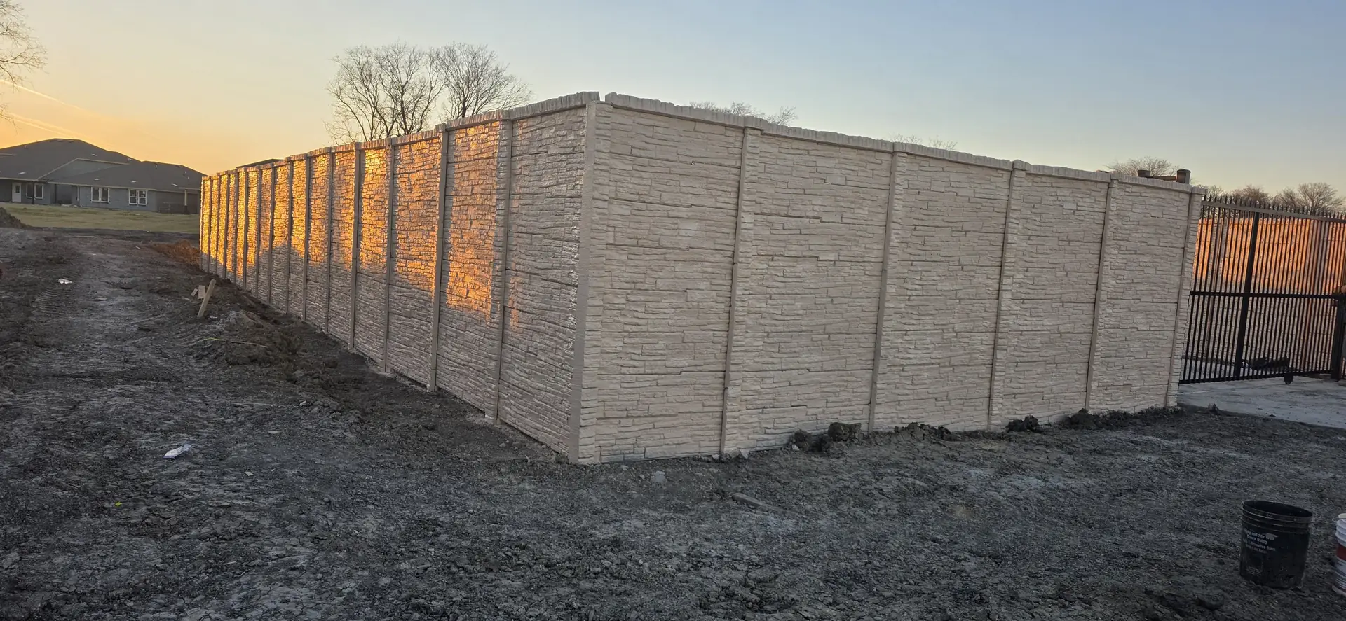 Commercial fencing project Texas DFW - concrete & precast in Arlington
