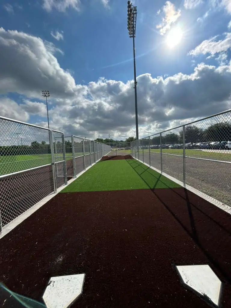 Commercial fencing project Texas DFW - sports enclosure in Mansfield