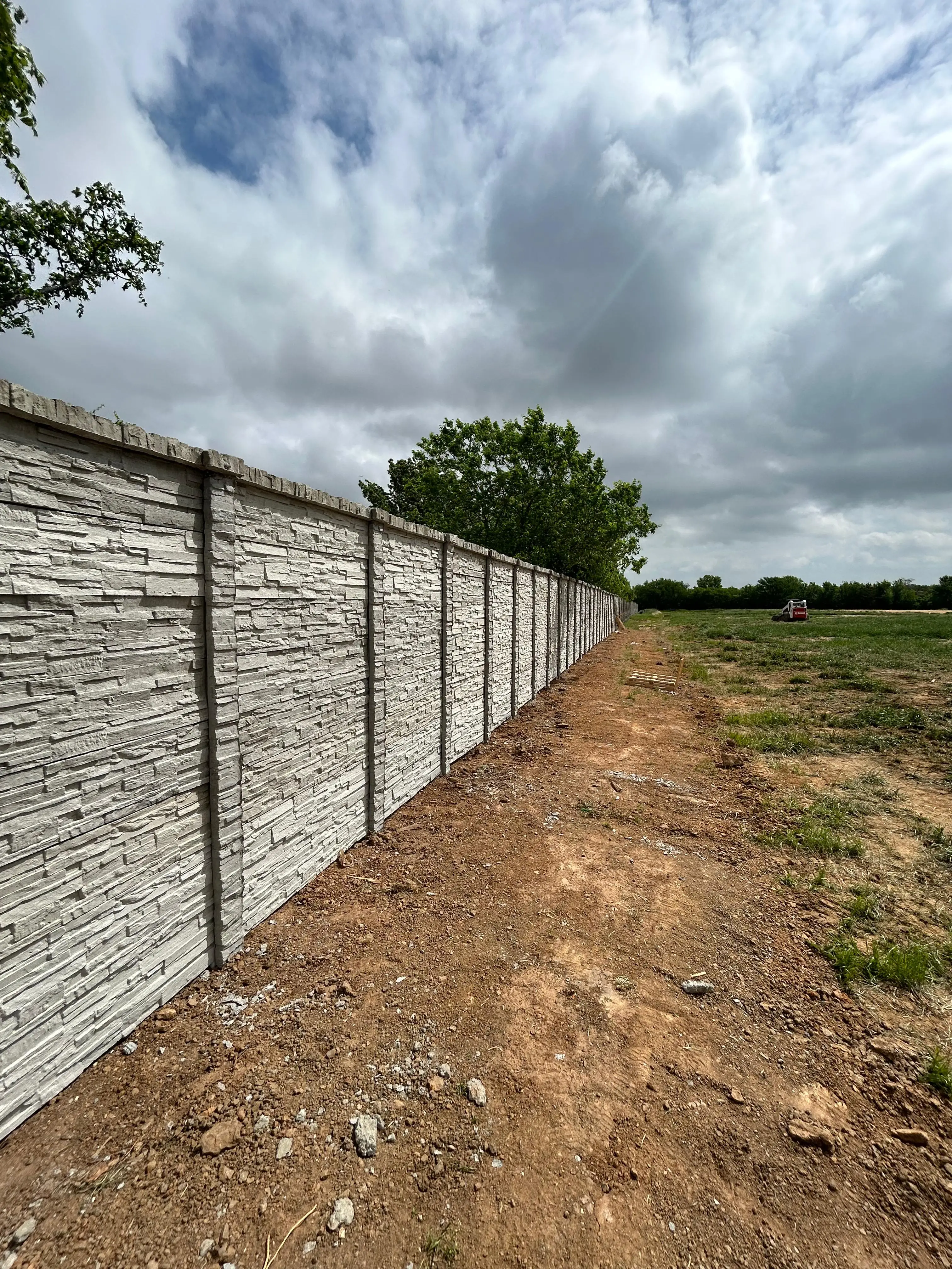 Commercial fencing project Texas DFW - concrete and precast perimeter wall