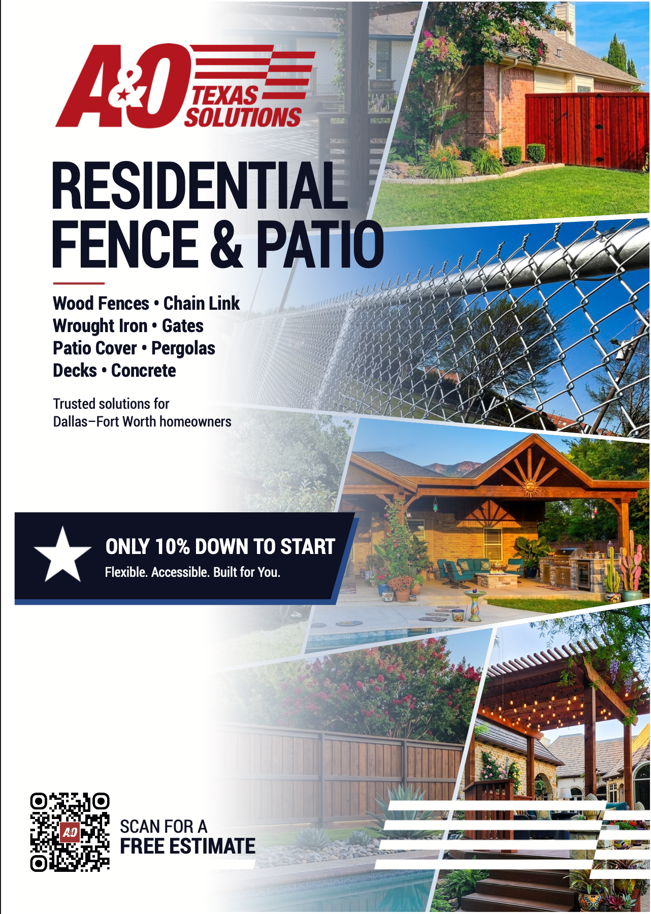 A&O Texas Solutions Residential Fence & Patio Catalog 2026