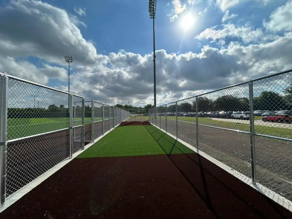 Commercial fencing project Texas DFW - sports enclosures in Grand Prairie